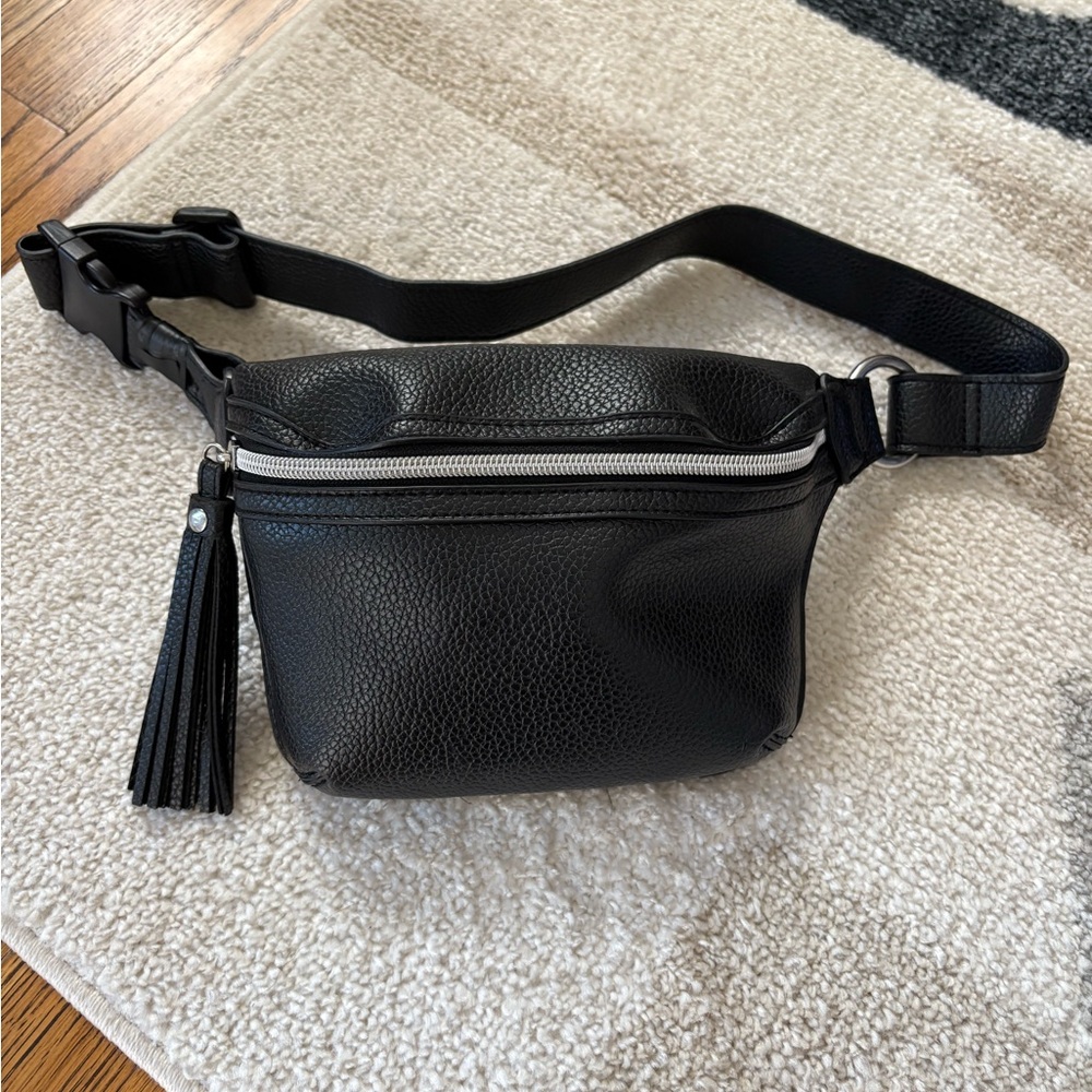 Justice Black Belt Bag with Tassel